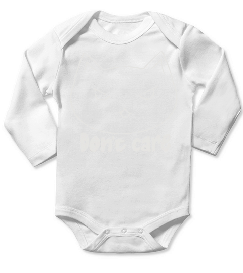 Don t Care Cat Long Sleeve Baby One-Piece