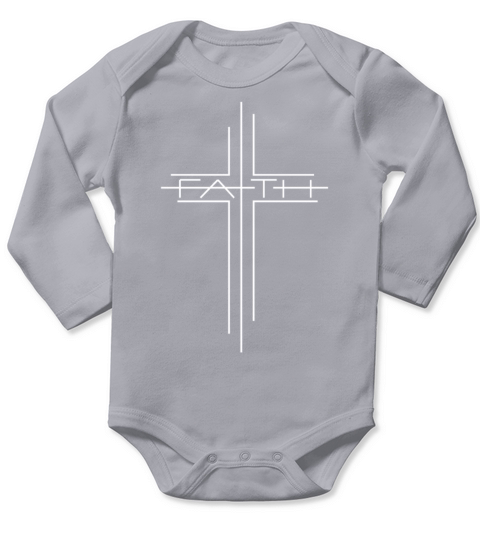 Faith Cross Road Christian Men Women Long Sleeve Baby One-Piece