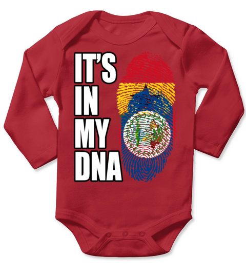 Ghanaian And Belizean Mix Heritage DNA Flag Long Sleeve Baby One-Piece