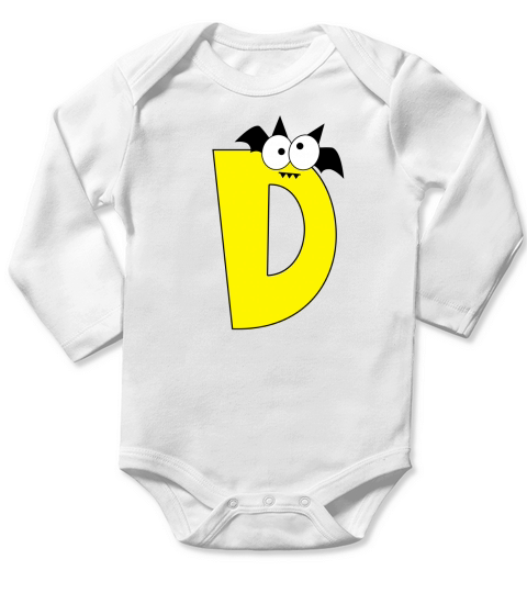 Halloween Alphabets Clipart D Long Sleeve Baby One-Piece