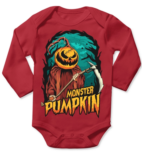 Halloween Monster Pumpkin Long Sleeve Baby One-Piece