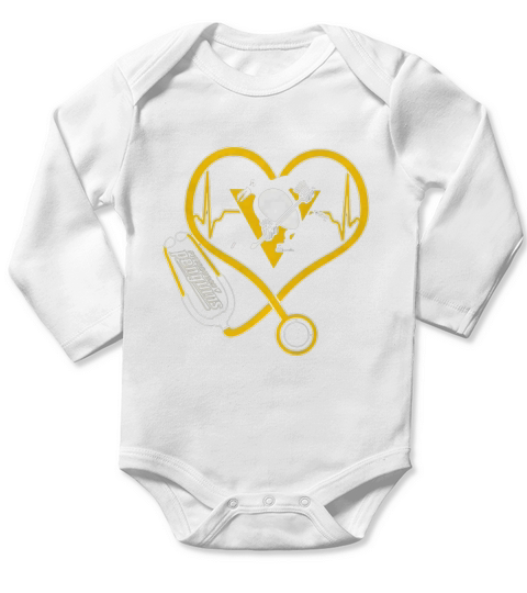 Heartbeat Nurse Love Pittsburgh Penguins Long Sleeve Baby One-Piece