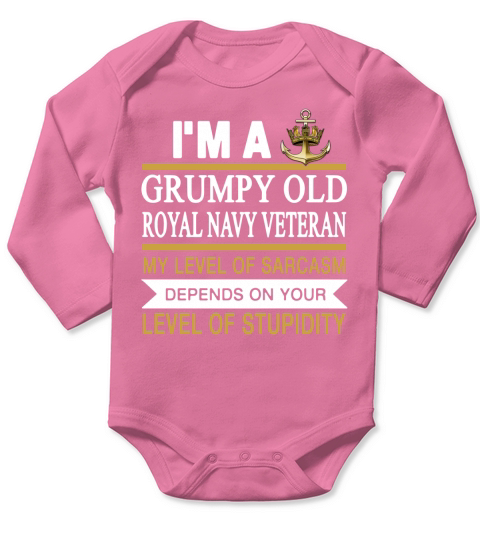 I m a grumpy old man royal navy veteran my level o - Mens Premium T-Shirt Long Sleeve Baby One-Piece