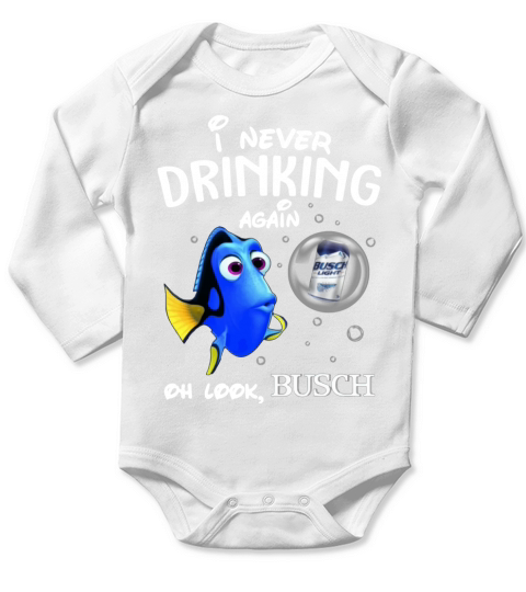 I never drinking again oh look Busch Long Sleeve Baby One-Piece