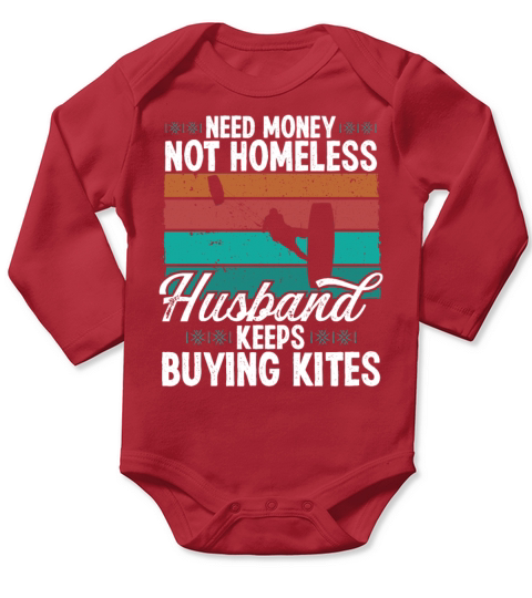 Kiteboarding Vintage Kitesurfing Retro Kitesurfer Long Sleeve Baby One-Piece