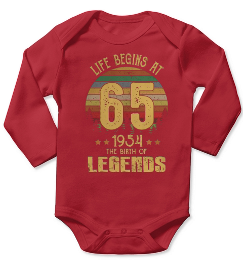 LIFE BEGINS AT 65 Long Sleeve Baby One-Piece