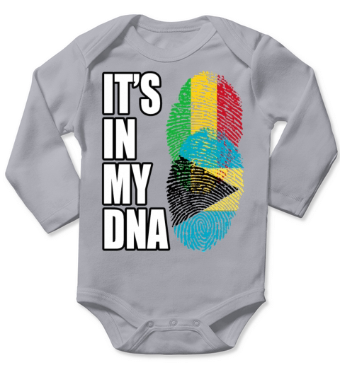 Malian And Bahamian Mix Heritage DNA Flag Long Sleeve Baby One-Piece