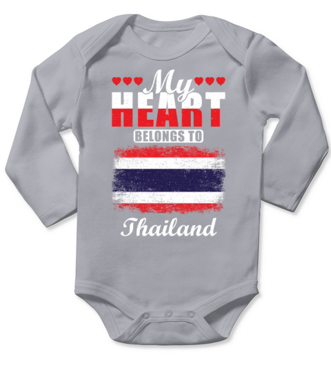 My Heart Belongs to Thailand Long Sleeve Baby One-Piece