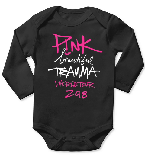 pink beautiful trauma shirt Long Sleeve Baby One-Piece