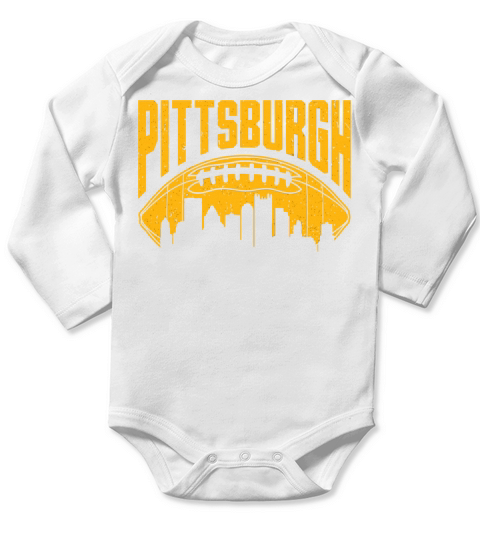 Pittsburgh Football Vintage Pa Cityspace S L City Long Sleeve Baby One-Piece