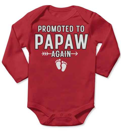 Promoted To Papaw Again Vintage Long Sleeve Baby One-Piece
