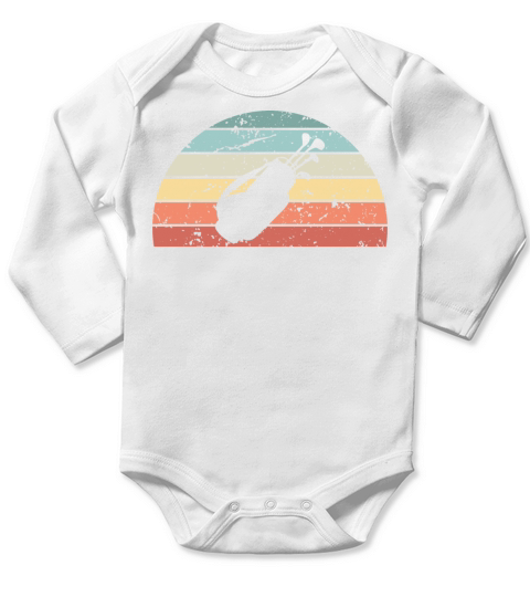 Retro Golfing Sunset Vintage Golf Sunrise Long Sleeve Baby One-Piece