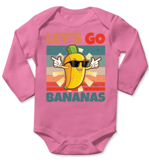 Retro Vintage Lets Bananas Funny Banana Long Sleeve Baby One-Piece