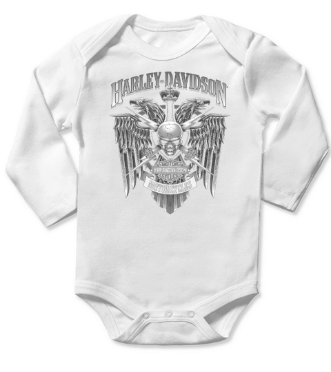 Skull HD Worldwide Support Long Sleeve Baby One-Piece