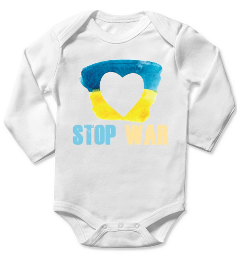 Stop war give heart Long Sleeve Baby One-Piece