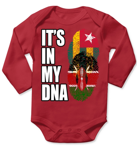 Togolese And Kenyan Mix Heritage DNA Flag Long Sleeve Baby One-Piece