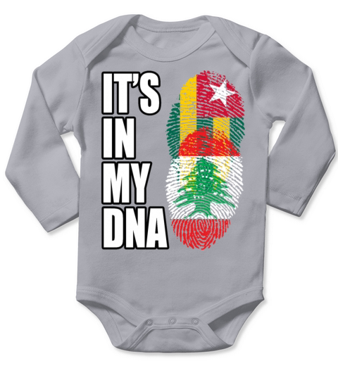Togolese And Lebanese Mix Heritage DNA Flag Long Sleeve Baby One-Piece