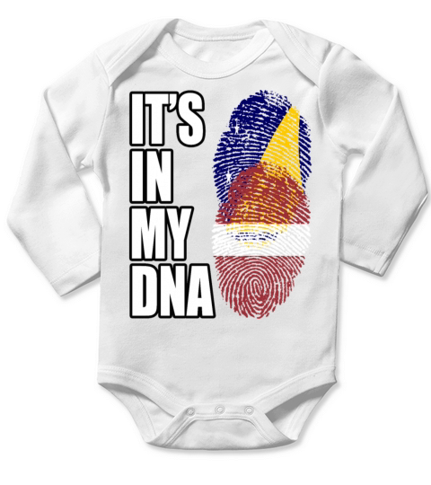 Tokelauan And Latvian Mix Heritage DNA Flag Long Sleeve Baby One-Piece