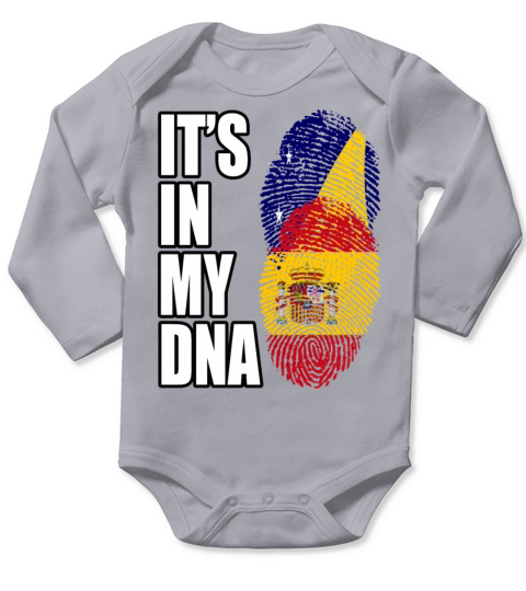 Tokelauan And Spaniard Mix Heritage DNA Flag Long Sleeve Baby One-Piece
