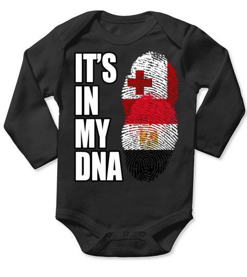 Tongan And Egyptian Mix Heritage DNA Flag Long Sleeve Baby One-Piece