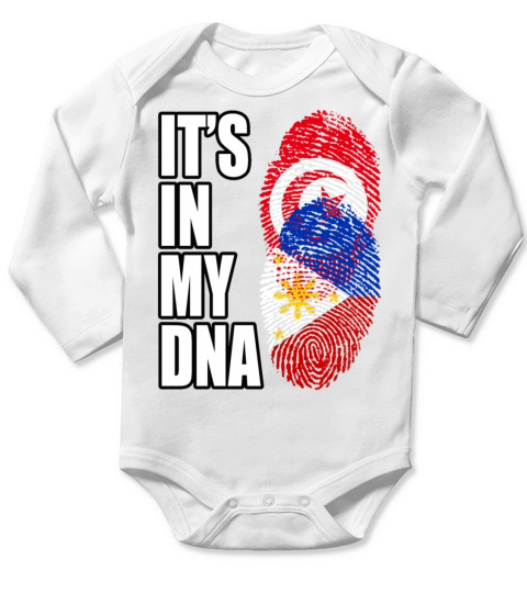 Tunisian And Filipino Mix Heritage DNA Flag Long Sleeve Baby One-Piece