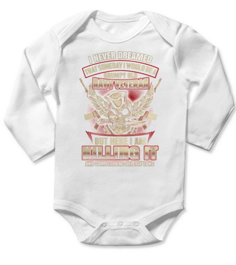 Veteran - Navy Vet Grumpy - Sailor - Soldier - Military Long Sleeve Baby One-Piece
