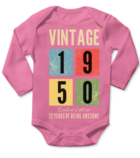 Vintage 1950 Limited Edition Long Sleeve Baby One-Piece