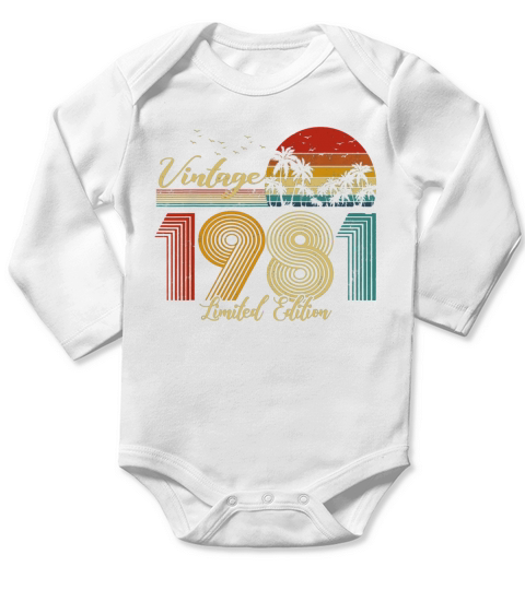 Vintage 1981 Limited Edition Long Sleeve Baby One-Piece