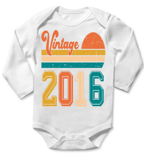 Vintage 2016 birthday gift Long Sleeve Baby One-Piece