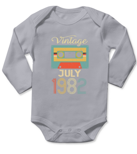 Vintage July 1982 40th Birthday 40 Year Gift Long Sleeve Baby One-Piece