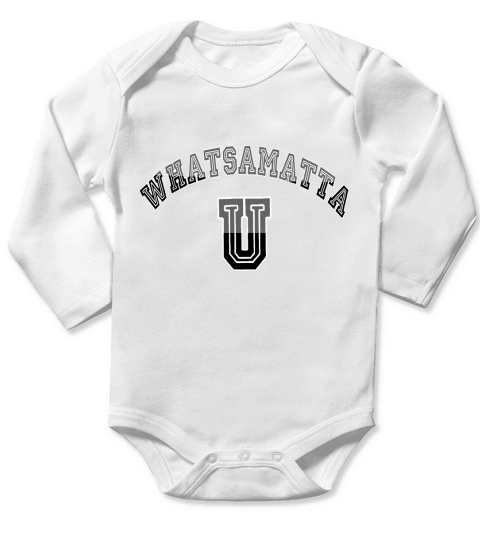 Whatsamatta U Awesome and Funny Long Sleeve Baby One-Piece