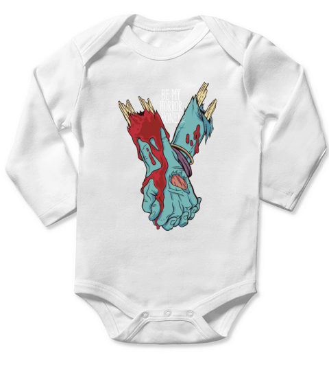 Zombies holding hands Long Sleeve Baby One-Piece