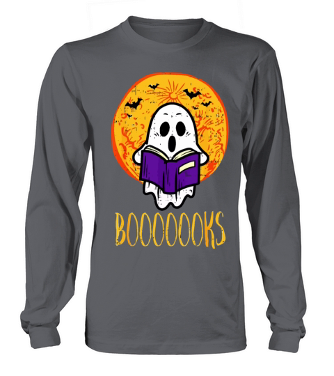 Cute Ghost Book Reading Teacher School Funny Hallo Long sleeved Unisex