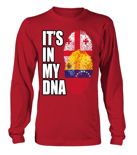Georgian And Venezuelan Mix Heritage DNA Flag Long sleeved Unisex