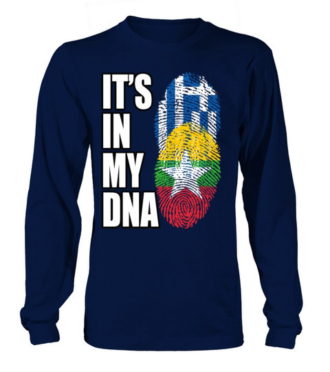 Greek And Burmese Mix Heritage DNA Flag Long sleeved Unisex