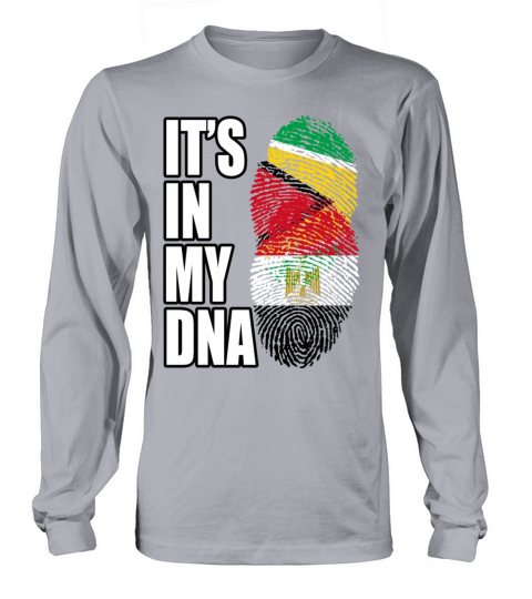 Guyanese And Egyptian Mix Heritage DNA Flag Long sleeved Unisex