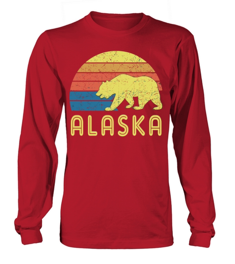 Retro Alaska With A Vintage Design And A Bear Long sleeved Unisex