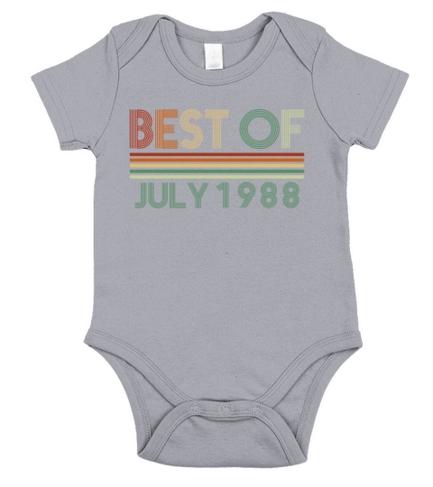 34th birthday July vintage 1988 gift idea Short Sleeve Baby One-Piece