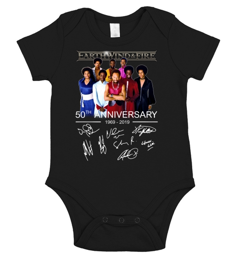 50th Anniversary Earth Wind & Fire 1969 2019 Signatures shirt Short Sleeve Baby One-Piece