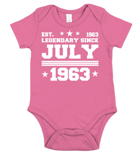 59th birthday July vintage 1963 gift idea Short Sleeve Baby One-Piece