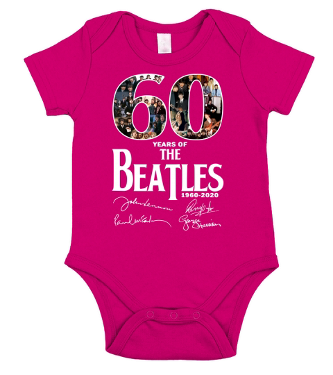 60 Years Of The Beatles 1960 2020 Signatures shirt Short Sleeve Baby One-Piece