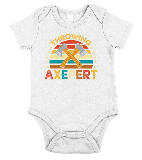 Ax Thrower - Vintage Style Crossed Axe Throwing Short Sleeve Baby One-Piece