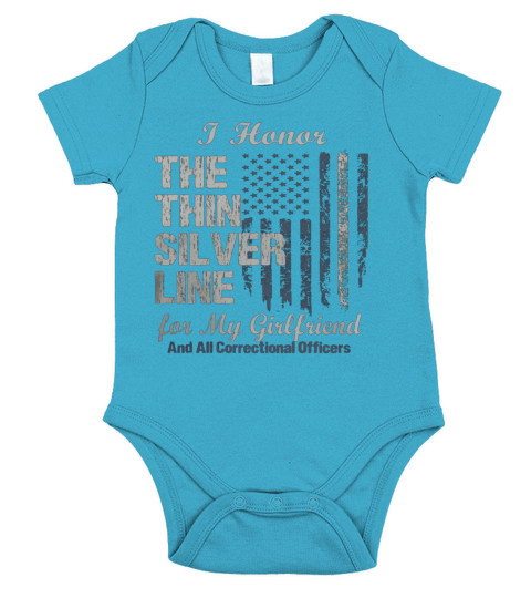 Correctional Officer Girlfriend Thin Silver Line Corrections Short Sleeve Baby One-Piece