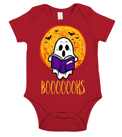 Cute Ghost Book Reading Teacher School Funny Hallo Short Sleeve Baby One-Piece