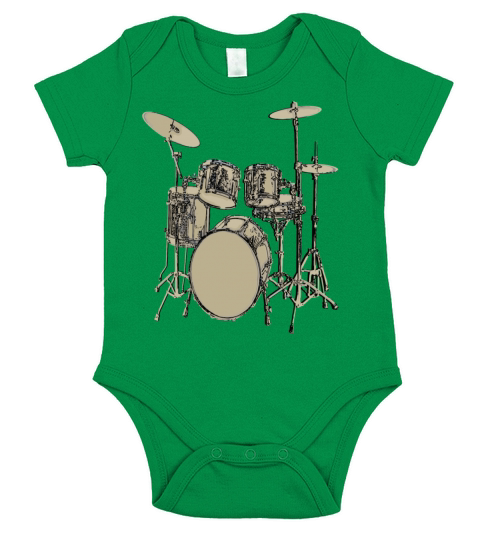 Drummer Vintage Drums Drum Set Short Sleeve Baby One-Piece