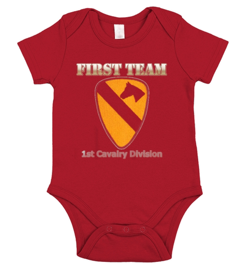 First Team - for Army Veterans of 1st Cav Div T-shirt Short Sleeve Baby One-Piece