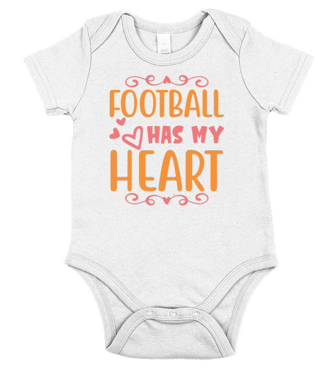 football has my heart Short Sleeve Baby One-Piece