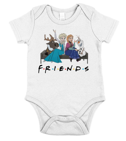 Friends Tv Show Frozen Characters shirt Short Sleeve Baby One-Piece