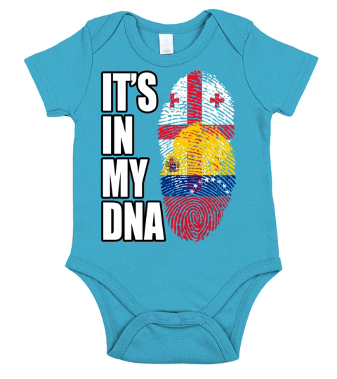 Georgian And Venezuelan Mix Heritage DNA Flag Short Sleeve Baby One-Piece