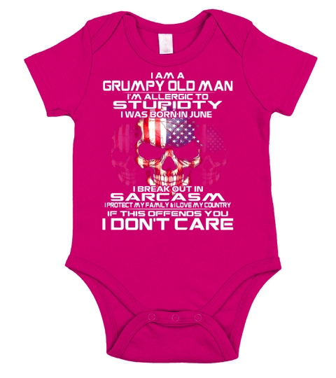Grumpy old man born in june Short Sleeve Baby One-Piece
